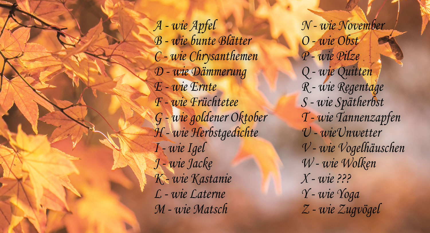 ABC der Herbst - Wörter - Agropha GmbH